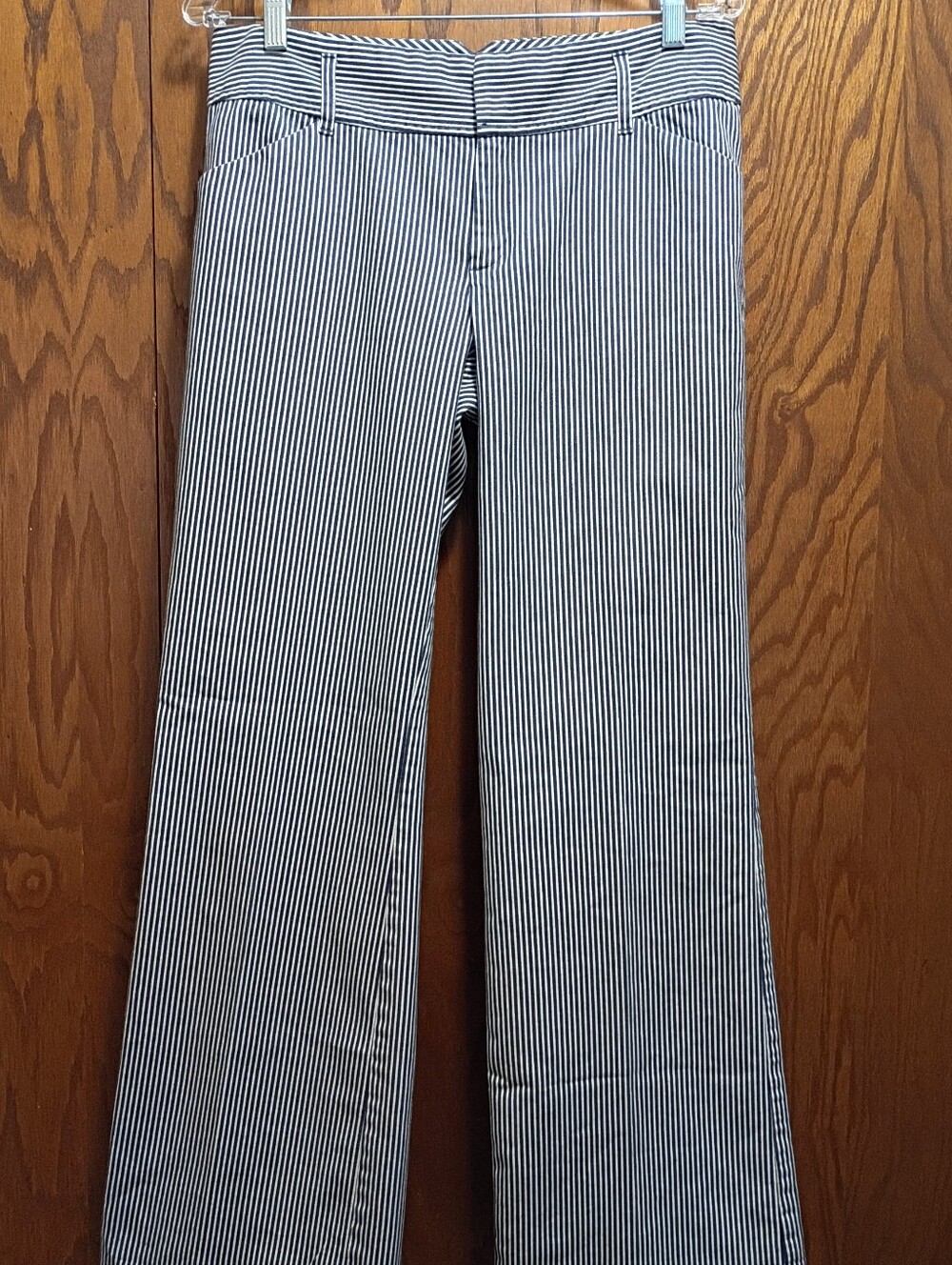 Old Navy Black and White Pinstripe Boot Cut Pants